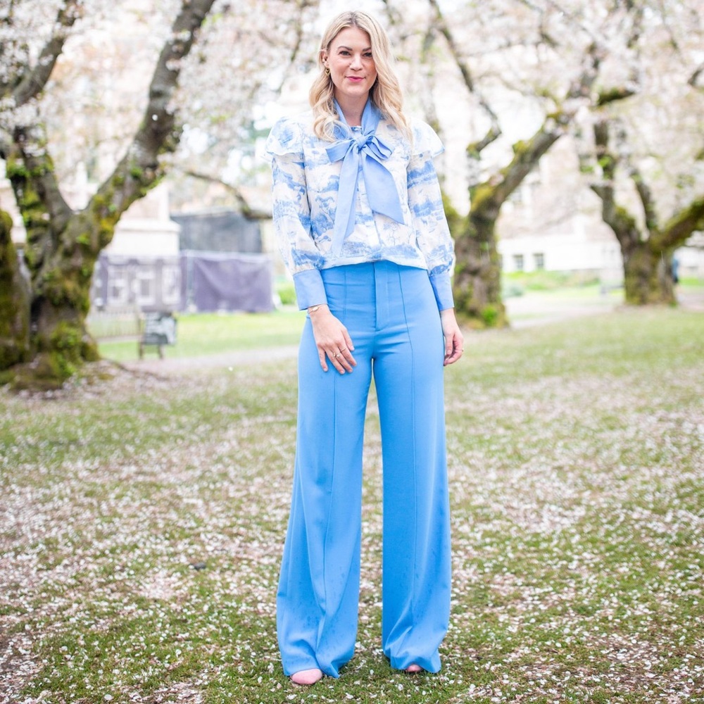 Alice & Olivia - Dylan High-Rise Wide-Leg Pants
